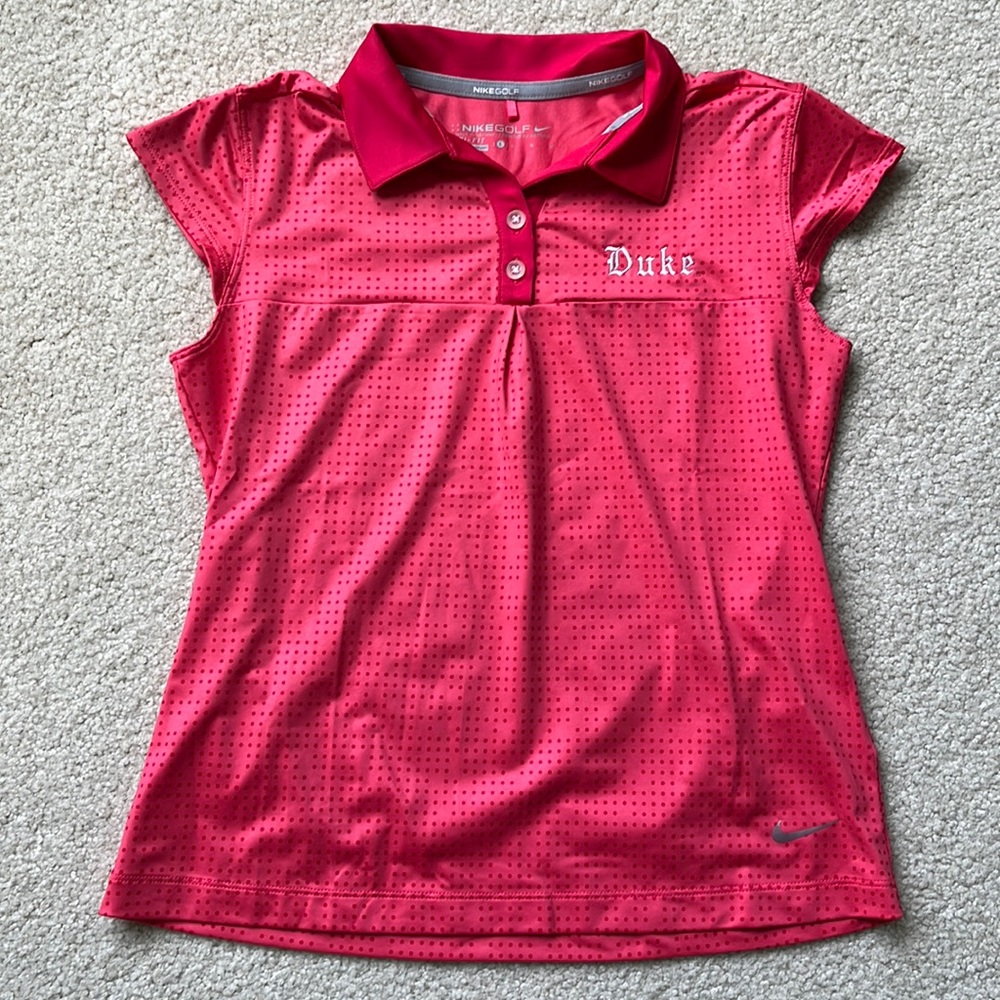 Nike dri-fit golf shirt with Duke embroidery, size L